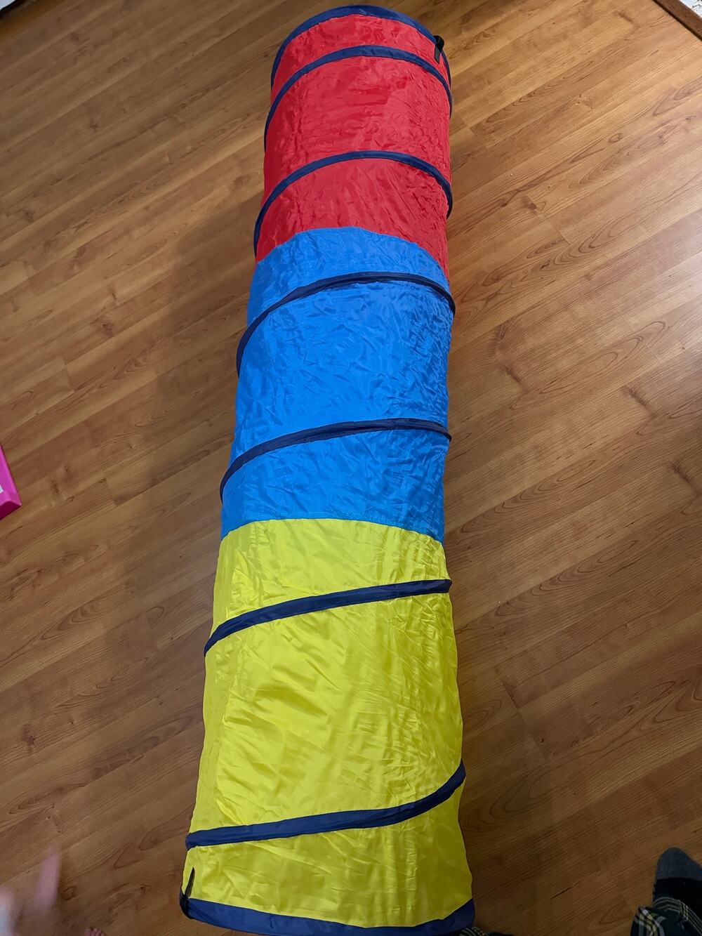 Play Day Pop Up Kids Play Tunnel Crawl Tube Indoor Outdoor Red Blue Yellow